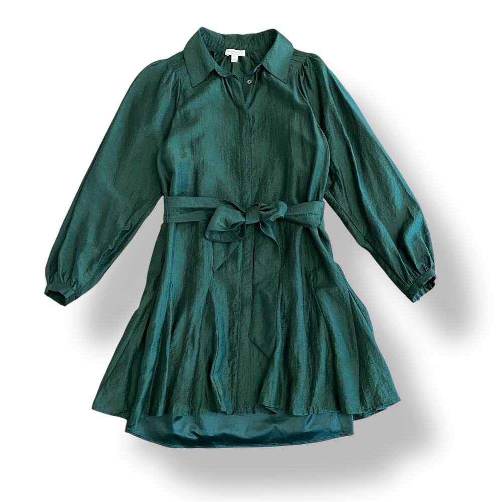 Current Air‎ Elias Mini Dress Pleated Shoulders in jewel green Size Large